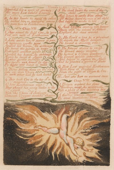 El Primer Libro de Urizen, Placa 22, Estirado para una Obra de Eternidad.... (Bentley 20) de William Blake